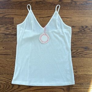 NWT Umgee White Ribbed Tank Top - Medium and Large